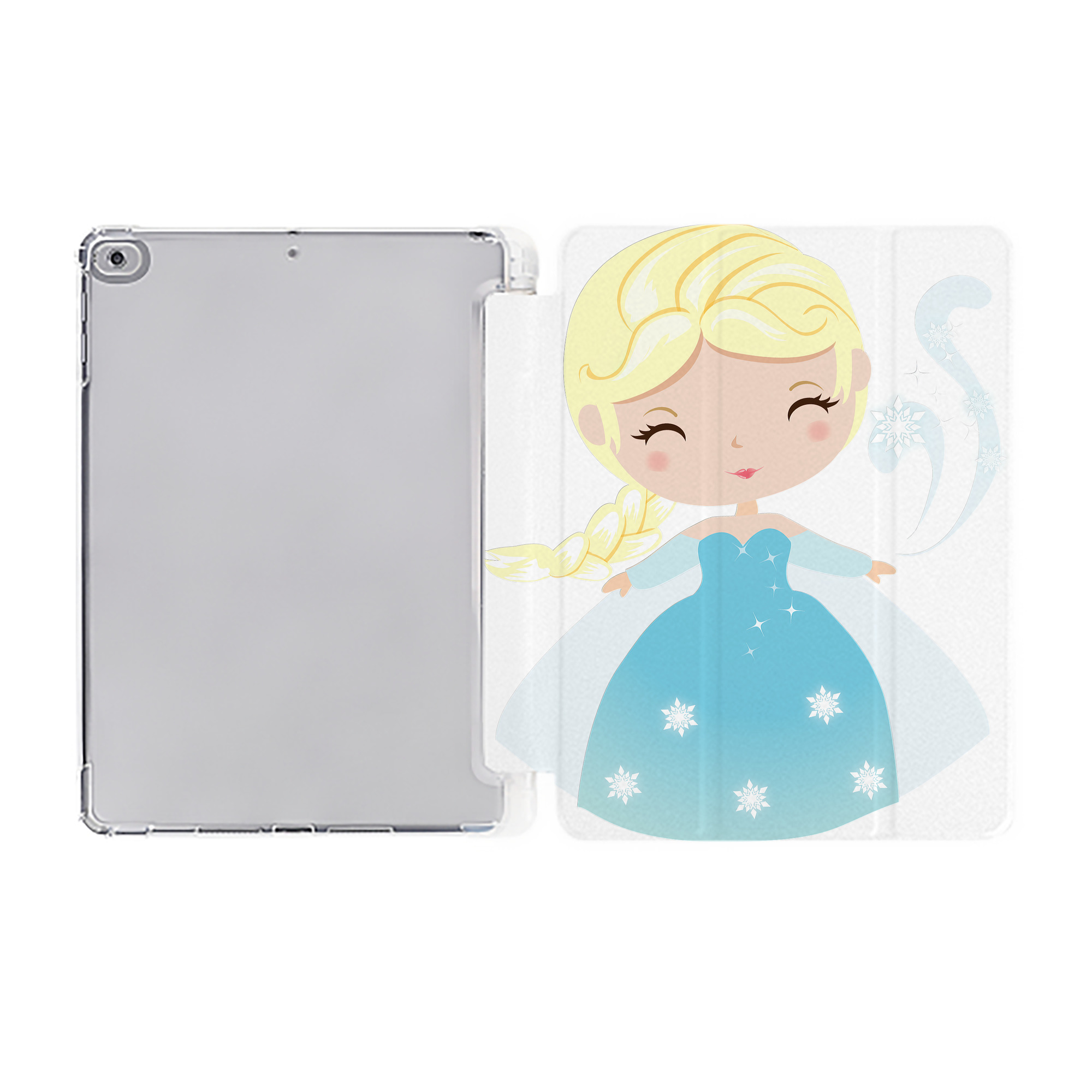 （画像用） アナと雪の女王 アンナ エルサ Frozen Anna Elsa IPad ケース ペン収納付き 三つ折りスタンド PUレザー×シリコン 対応機種9.5/10.5/10.9インチ